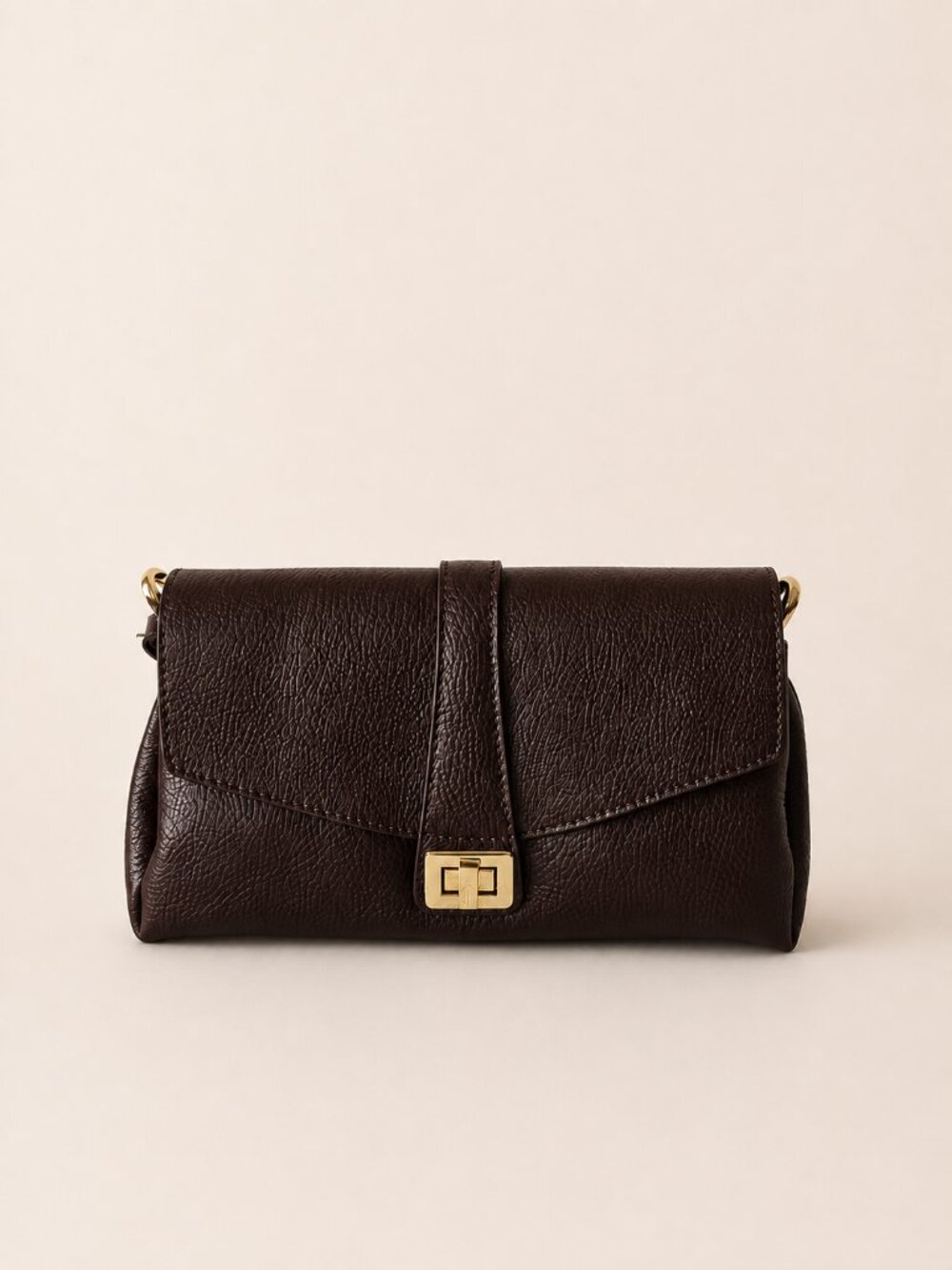 Dark Brown Italian Leather Crossbody Bag, Structured Shoulder Purse - Picture 6 of 12